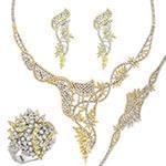 سرویس طلا و جواهر با نگین الماس تراش برلیان مدل: bset2199