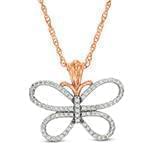 آویز کودکانه طلا و جواهر با نگین الماس تراش برلیان طرح پروانه مدل: pgb2081