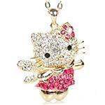 آویز کودکانه جواهر با نگین الماس تراش برلیان و یاقوت طرح کیتی مدل: pgb2083