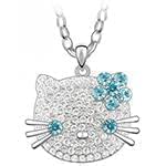 آویز کودکانه جواهر با نگین الماس تراش برلیان و توپاز طرح کیتی مدل: pgb2085