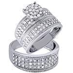 حلقه، پشت حلقه و حلقه مردانه ست با نگین الماس تراش برلیان مدل: srd1466 