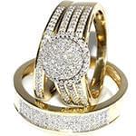 حلقه، پشت حلقه و حلقه مردانه ست با نگین الماس تراش برلیان مدل: srd1467