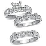 حلقه، پشت حلقه و حلقه مردانه ست با نگین الماس تراش برلیان مدل: srd1470