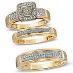 حلقه، پشت حلقه و حلقه مردانه ست با نگین الماس تراش برلیان مدل: srd1472