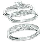 حلقه، پشت حلقه و حلقه مردانه ست با نگین الماس تراش برلیان مدل: srd1473