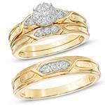 حلقه، پشت حلقه و حلقه مردانه ست با نگین الماس تراش برلیان مدل: srd1474