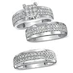 حلقه، پشت حلقه و حلقه مردانه ست با نگین الماس تراش برلیان مدل: srd1475