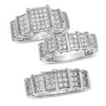 حلقه، پشت حلقه و حلقه مردانه ست با نگین الماس تراش برلیان مدل: srd1477