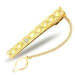 گیره کروات مردانه طلا با نگین الماس تراش برلیان مدل :cgm1087