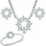 نیم ست طلا و جواهر با نگین الماس تراش برلیان : مدل hdset2078