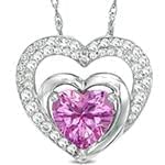 آویز طلا و جواهر با نگین تورمالین و الماس تراش برلیان طرح قلب مدل: npdf13065