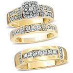 حلقه، پشت حلقه و حلقه مردانه ست با نگین الماس تراش برلیان مدل: srd1478