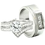 حلقه، پشت حلقه و حلقه مردانه ست با نگین الماس تراش برلیان مدل: srd1479