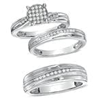 حلقه، پشت حلقه و حلقه مردانه ست با نگین الماس تراش برلیان مدل: srd1482