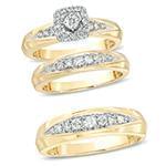 حلقه، پشت حلقه و حلقه مردانه ست با نگین الماس تراش برلیان مدل: srd1483