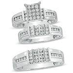 حلقه، پشت حلقه و حلقه مردانه ست با نگین الماس تراش برلیان مدل: srd1489