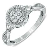 حلقه فلاور (flower) جواهر با نگین الماس تراش برلیان و طلای سفید مدل : eng2219