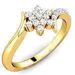 حلقه فلاور (flower) جواهر با نگین الماس تراش برلیان و طلای زرد مدل : eng2220