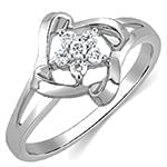 حلقه فلاور (flower) جواهر با نگین الماس تراش برلیان و طلای سفید مدل : eng2221