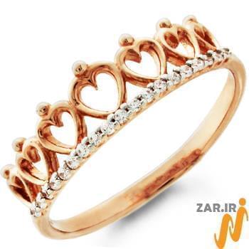 حلقه ازدواج طرح قلب جواهر با نگین الماس تراش برلیان مدل : eng2224
