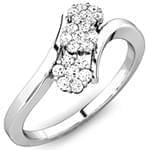 حلقه فلاور (flower) جواهر با نگین الماس تراش برلیان مدل : eng2227