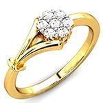 حلقه فلاور (flower) جواهر با نگین الماس تراش برلیان و طلای زرد مدل : eng2228