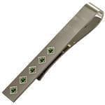 گیره کروات طلای سفیذ با نگین زمرد مدل :cgm1137