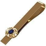 گیره کروات طلای زرد با نگین الماس تراش برلیان و یاقوت کبود مدل :cgm1144