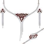 مدل سرویس طلا و جواهر با نگین  یاقوت قرمز و برلیان : مدل bset2243