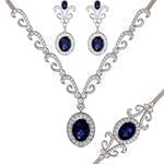 مدل سرویس طلا و جواهر با نگین یاقوت کبود و برلیان : مدل bset2244