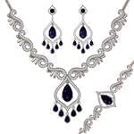 سرویس طلا و جواهر یاقوت کبود و الماس تراش برلیان : مدل bset2249