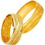 حلقه ازدواج ست طلا زرد با نگین الماس تراش برلیان مدل: srd1556