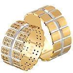 مدل حلقه ازدواج ست با نگین برلیان و طلای زرد و سفید مدل: srd1558