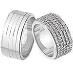 مدل حلقه ازدواج ست با نگین برلیان و طلای سفید مدل: srd1559