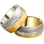 مدل حلقه ازدواج ست با نگین برلیان و طلای زرد و سفید مدل: srd1560