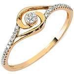 حلقه نامزدی فلاور طلای رزگلد با نگین الماس تراش برلیان مدل: eng2242