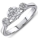 حلقه نامزدی فلاور طلای سفید با نگین الماس تراش برلیان مدل: eng2248