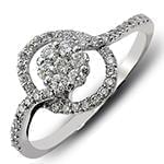 حلقه نامزدی فلاور طلای سفید با نگین الماس تراش برلیان مدل: eng2249