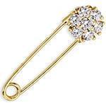 سنجاق سينه طلا نوزاد با نگین برلیان طرح فلاور مدل: pgb2114