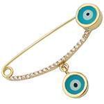 سنجاق سينه طلا نوزاد با نگین برلیان و میناکاری مدل: pgb2116