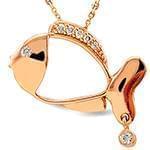 طلا نوزادی و کودکانه با نگین برلیان طرح ماهی مدل: pgb2120