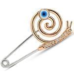 سنجاق سينه طلا نوزاد با نگین برلیان و میناکاری طرح حلزون مدل: pgb2123