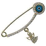 سنجاق سينه طلا نوزاد با نگین برلیان و میناکاری طرح آنجل مدل: pgb2125