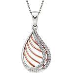 پلاک طلای رزگلد و سفید با نگین الماس تراش برلیان: مدل pdb2247