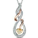 پلاک قلب طلای زرد و سفید و رزگلد با نگین الماس تراش برلیان: مدل pdb2248