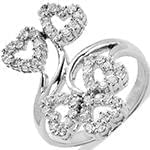 مدل انگشتر زنانه طلای سفید با نگین الماس تراش برلیان طرح قلب: مدل wrdf2127