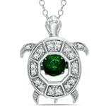 پلاک طلا نوزادی و کودکانه با نگین برلیان و زمرد طرح لاک پشت مدل: pgb2126