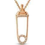 پلاک طلا نوزادی و کودکانه با نگین برلیان طرح شیشه شیر مدل: pgb2131