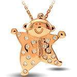 پلاک طلای رزگلد نوزادی و کودکانه با نگین برلیان طرح دلقک مدل: pgb2133