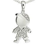 پلاک پسرک طلا نوزادی و کودکانه با نگین برلیان مدل: pgb2135